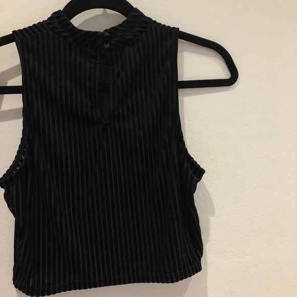 Black Velvet Crop Top - Picture 2 of 6